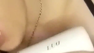 Masturbating with a Massager and Swallowing Cum