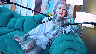 I talk about O - Overcome - ASMR podcast SFW talking goth skinny girl dreadlocks tattoo model inked girl