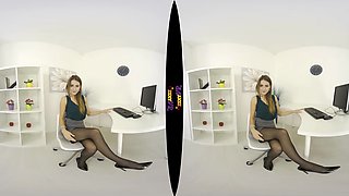 Office Flirt; Solo Striptease Office Lingerie Nylons