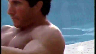 Pretty Tight Blonde Babe Gives Head and Takes a Hard Cock and Facial Poolside
