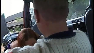 Typical British Fucking Brat Is Nibbled Right in the Car