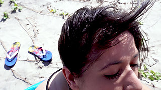 Sucking a Random Guy off at the Nude Beach