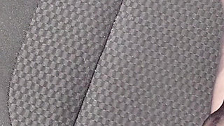 Feet of Nylonjunge in Pantyhose in Car