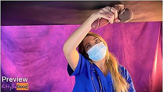 Hot Blonde Nurse Drains Big Cock And Balls In