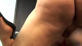 Hot redhead give head then gets it in her juicy ass