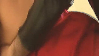 Sexual Group Scene-2_blonde and Brunette Busty MILFs Share a Leather-masked Man's Cock