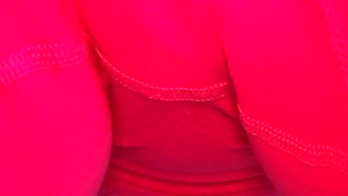 Stretching and Teasing in Yoga Pants Without Panties