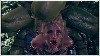 Female Knight Lose To Monster Ork - Episode.26 With Car Toon