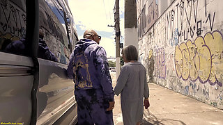 Mature Ass Stretched by a BBC in Driving Van