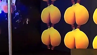 Blonde Strip Slut Rams Fingers in Pussy & Ass