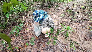 Thai Girl Walks and Brags About Picking Mushrooms Anyway, Peeing in the Forest Thai Voice