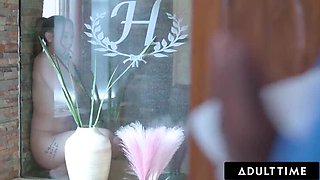 Horny Cheerleader Kimmy Kimm Caught Masturbating and Fucked Hard in Shower by Footballer