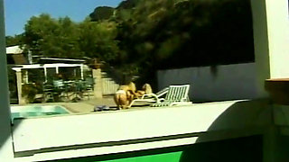 Attractive Blonde Dolls Having Lesbian Fun by the Pool