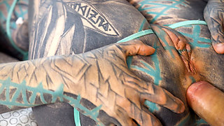 Anal Loving Hippie Gets Fucked and Cum Covered by Tattooed Guy with Big Cock