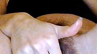 Fingering loose and hairy pussy