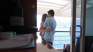 Milf rubs her clit during doggystyle hardcore sex