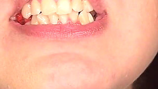 Up Close Gummy Bear Eating: Mouth Fetish