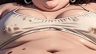 Obese Woman with Thick Hairy Pussy in Rope Bondage