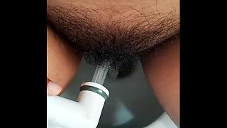 Desi Aunty Pissing in Bathroom & Squirting Orgasm with Loud Moaning - Indian Maid Fingering