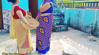 Desi Family Threesome Sex, Step Son In Law Sex With His Step Mother In Law And Wife