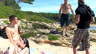 Amateur Sluts Scene-4_sexy Busty Brunette Having Sex with Her Friend on the Beach While Being Filmed