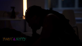 Ebony Slut Kittylove Blindfolded, Tied, and Fucked Over and Over