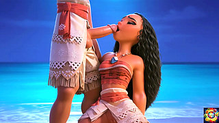 Moana's Romantic Beach Getaway - Ai Animation Asmr