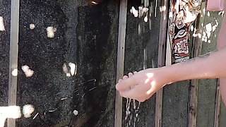 Outdoor Shower Oral Sex Couple
