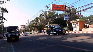 Big natural tits Thai teen beach pick up
