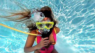 Teen pornstar, swimming pool, swimming
