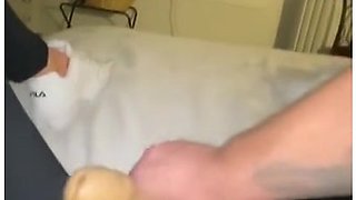 Hott Latina Master Bating With Sneakers On