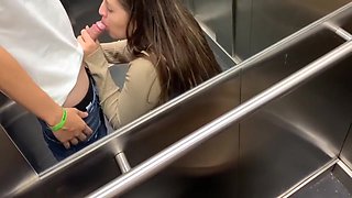 Sex In Public, In The Elevator With A Stranger And They Catch Us 8 Min