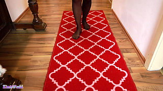 Asmr Nylon Walking on Carpet - Sheer Stockings Feet and Soft Footstep Sounds