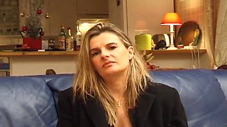 French Blonde Whore Spanked Hard Before Cumshot