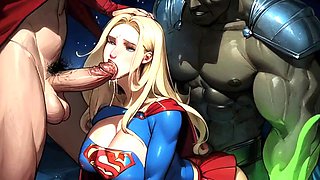 Bdsm gangbang, bdsm slave, supergirl cosplay