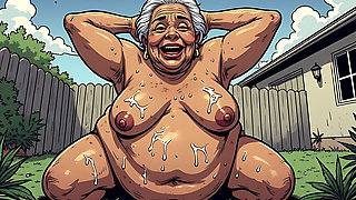 Retro Art Mexican Women Covered in Cum