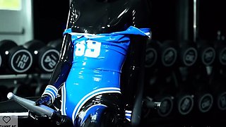 Lusty latex freak gives herself intensily powerful orgasms