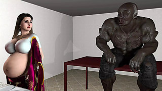 Pregnant Savita Bahu and Big Black Sasur in Breast Milk Fetish Part-1