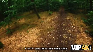 Vip4k. kinky lady hiker screws in the forest