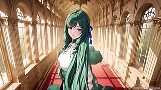 Green Queen on the Golden Throne! Lazy Seduction in a Silk Gown, What Secrets Hide Beneath?
