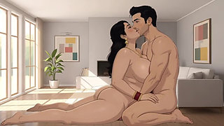 Desi Indian couple is talking dirty in hindi while having sex animation video