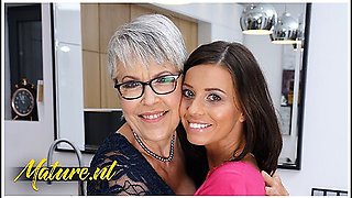 Hot Granny Lady Sextasy And Naughty Babe Vicky Love Stick Their Tongues Deep In Each Other Pussies