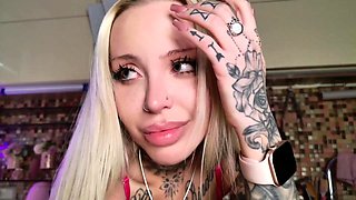 Blonde with big boobs fucked from behind before tit wanking