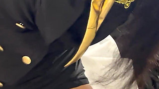 Flight Attendant Nylon Foot Tease