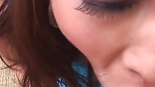 Sexy Asian brunette Mia Rider POV blowjob deepthroat and cum swallow