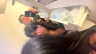 Aaliyah Yasin sucks dick and gets fucked doggy style in airplane bathroom - public sex with tattooed teen