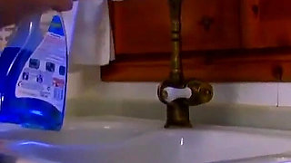 The cougar is a big slut with two small perky tits and a platinum blonde who gets penetrated in her pussy