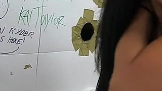 Curvy Big Tits MILF Leila Lixx Is Gangbanged in the Gloryhole and Eats Hot Cum Loads