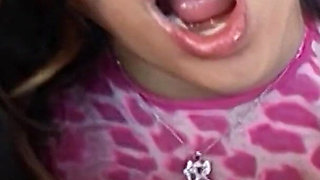 Sexy Big Tit Latina Mikayla with a Hairy Pussy Gives Her Step Brother a Blowjob and Gets a Cumshot
