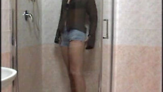 In the Shower with Pantyhose